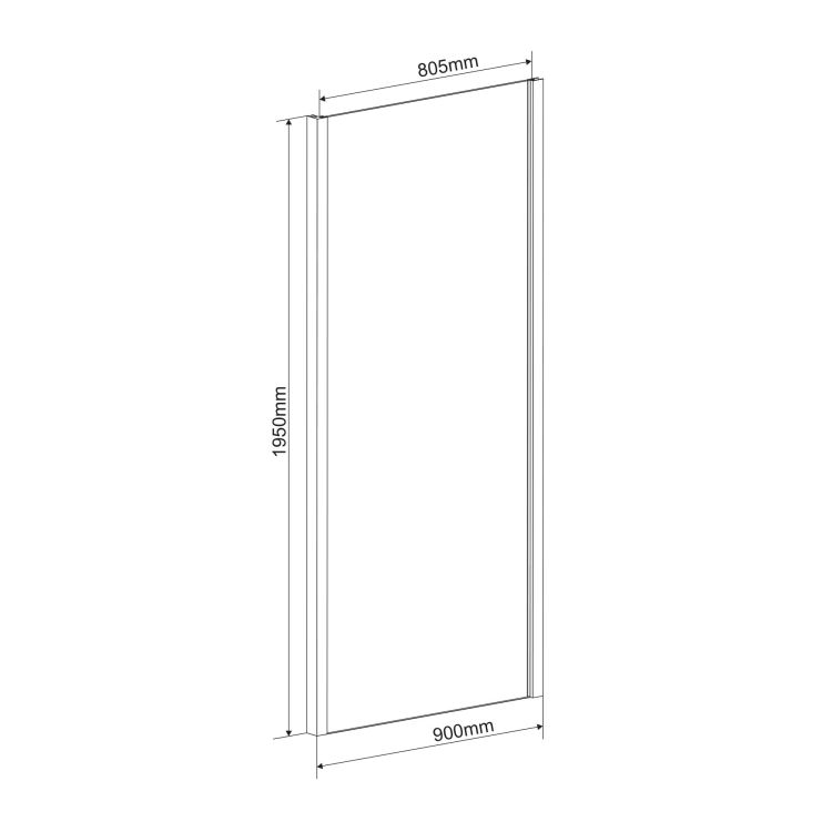Боковая стенка 90*195 см, для комплектации с дверьми bifold 599-163 (h) - 2