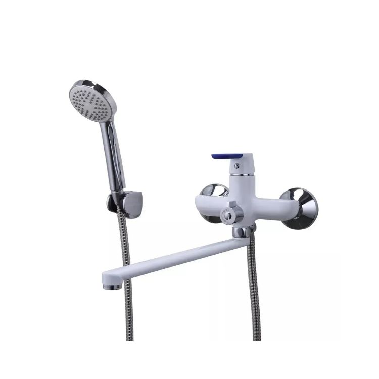 Змішувач д/ванни, довг.вилив FRAP Білий/Хром латунь F2234 - 1