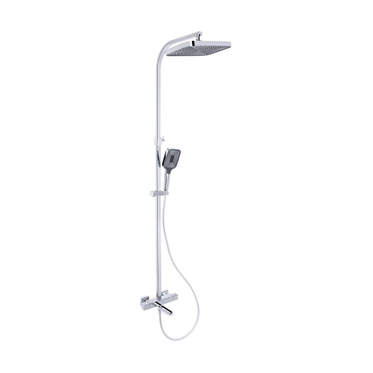 Душова система універсальна Qtap Sloup термостатична на три споживача (з виливом) QTSLO51103OC48217 Chrome - 1