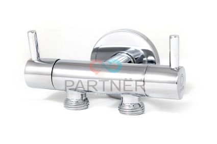 Кран-трійник на 2 шланга JF-162101 латунь арт.10864 - 1