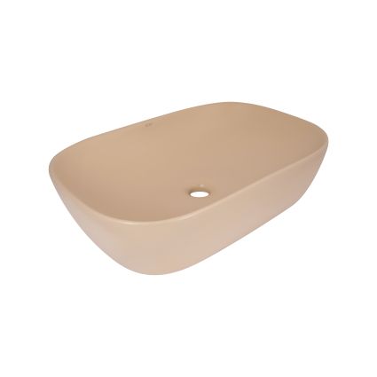 Раковина накладна Qtap Robin 600x390x150 мм, Beige, прямокутна, з донним клапаном QTROB188SB49787 - 1