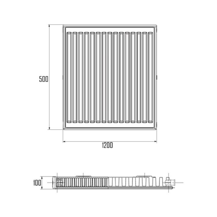 Радиатор стальной Aquatronic 11-К 500х1200 нижнее подключение - 2