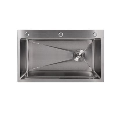 Мийка для кухні інтегрована Lidz Handmade H7545 Brushed Steel 3,0/1,0 мм LDH7545BRU49457 - 3