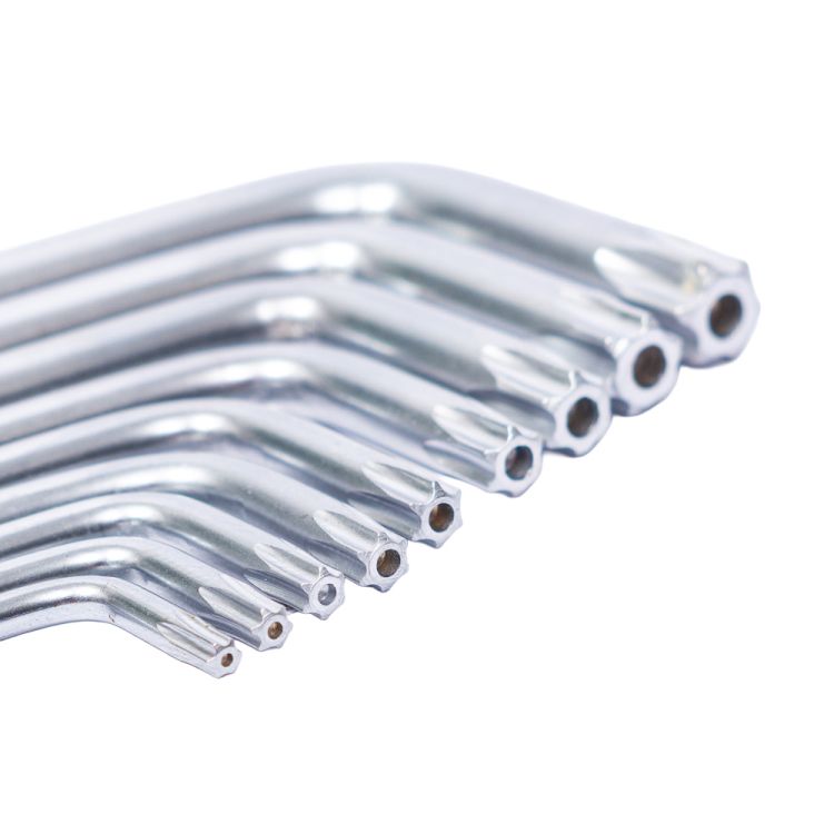 Ключі TORX 9шт T10-Т50мм CrV (короткі з отворами діаметром) Grad (4022275) - 8