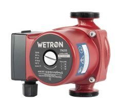 насос циркуляц 75Вт Hmax 4м Qmax 45л/ хв Ø1½ "130мм бордо + гайки Ø1" Wetron