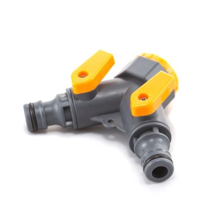 Кран шаровий Presto-PS на 2 виходи з внутрішнім різьбленням 1/2-3/4 дюйма (5002-BL) - 2
