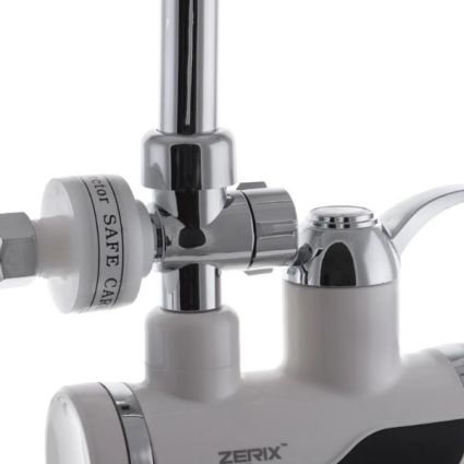 Zerix ELW08-EP Смеситель 3 кВт проточный водонагреватель, нерж., с инд. темп., УЗО, на мойку с ворон - 2