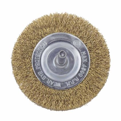 Щетка проволочная дискообразная Ø75мм хвостовик Ø6мм (латунированная) Sigma (9013071) - 3