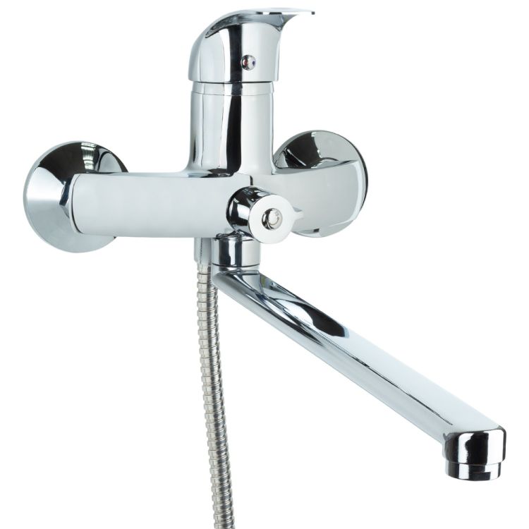 Змішувач SD Ø40 для ванни гусак прямий 350мм дивертор вбудований картріджний TAU (SD-2C243C) - 1