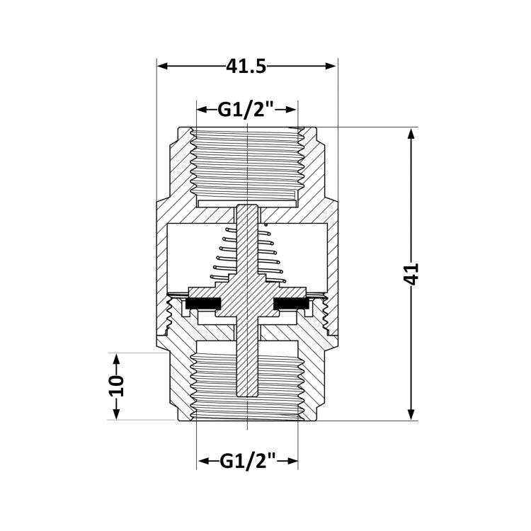 Зворотний клапан Base 1/2&amp;quot;В Slim із латунним штоком TAB240W15S Thermo Alliance - 2