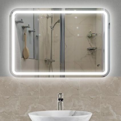 Зеркало прямоуголь.600х800 LED 3, с элит.сенс.кнопк., пласт.корпус Mirsan - 1