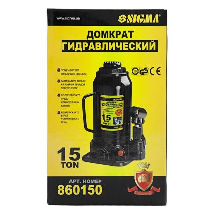 Домкрат гідравлічний пляшковий Sigma 15т H 230-460мм (6101151) - 5