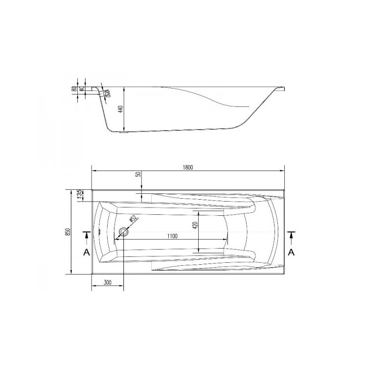 Ванна акрилова Cersanit ZEN 180х85 з ніжками і кріпленням - 3