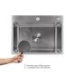 Мийка для кухні інтегрована Lidz Handmade H5843 Brushed Steel 3,0/1,0 мм LDH5843BRU49442 - 3