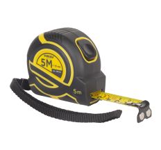 Рулетка магнитная обрезиненная ClickLock нейлоновое покрытие автостоп 5м×19мм SIGMA (3821331)