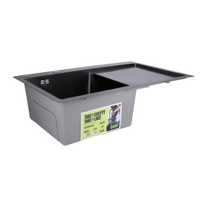 Мийка для кухні інтегрована Lidz Handmade H7849BR (LIDZH7849BRPVD3008) Brushed Black PVD 3,0/0,8 мм - 3