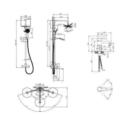 Акційний набір Lidz:Astra 001F Змішувач для раковини LDAST001FCRM48085+Astra 1030 Душова система універсальна на три споживачі LDAST1030CRM48086 - 2