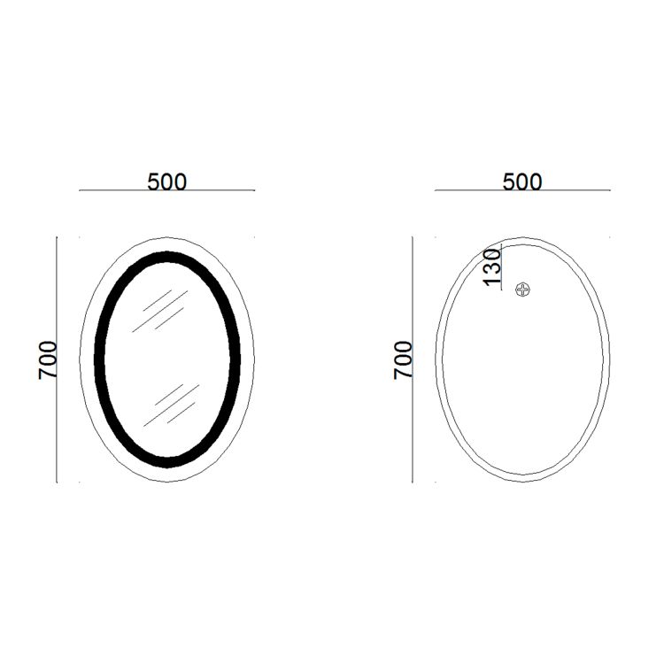 Зеркало Lidz Vida 700х500 с LED-подсветкой Touch, с антизапотеванием, с димером, рег. яркости LD78LF5070 - 2