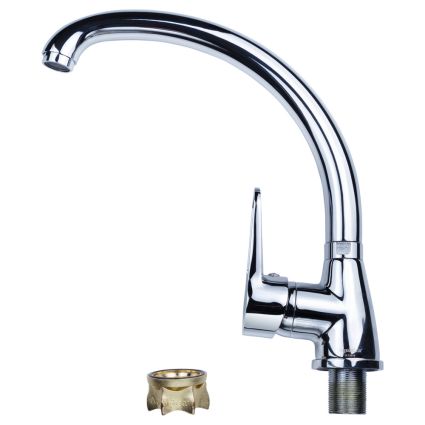 Смеситель HL Ø35 для кухни гусак ухо на гайке AQUATICA (HL-4B130C) - 3
