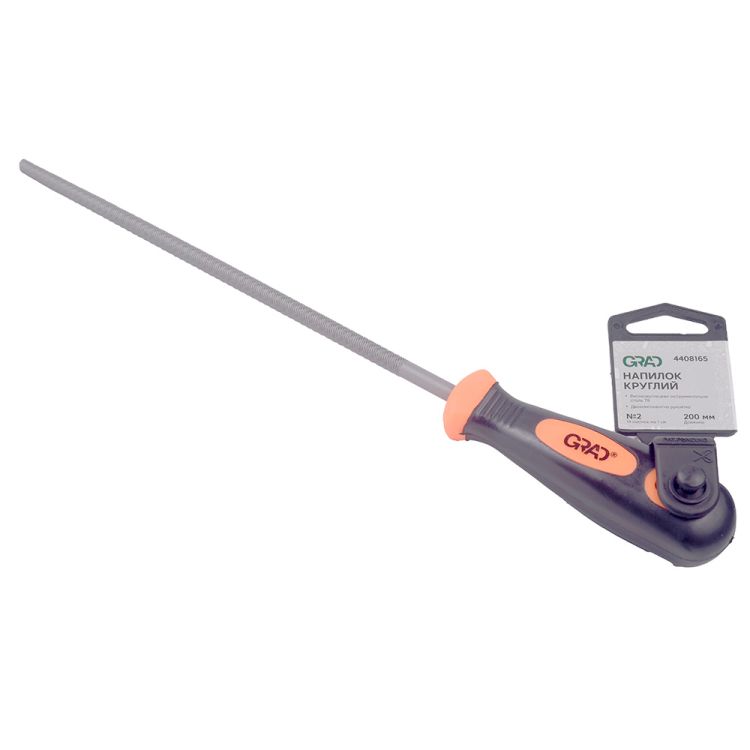 Напильник круглый 200мм №2 двухкомпонентная рукоятка GRAD (4408165) - 3