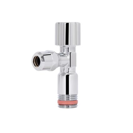 Кран кутовий Thermo Alliance Forte 1/2&amp;quot;Зх3/8&amp;quot;З з перехідником M10, хром TAF341W159 - 1