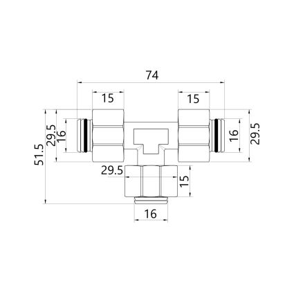 Тройник металлопл 20х20х20 SD158W202020 SD Plus - 2