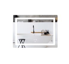 Дзеркало Lidz Kubis (KU2) 700х500 з LED-підсвічуванням Touch, з антизапотіванням, з димером, рег. яскравості LD78LF90448486