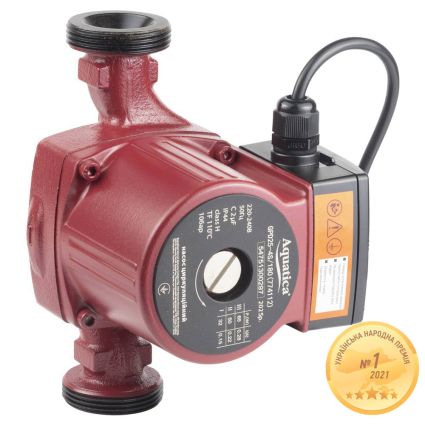 Насос циркуляційний 25/40/180 (бордо) +гайка Ø1&amp;quot; 63л/хв 65Вт 774112 - 1