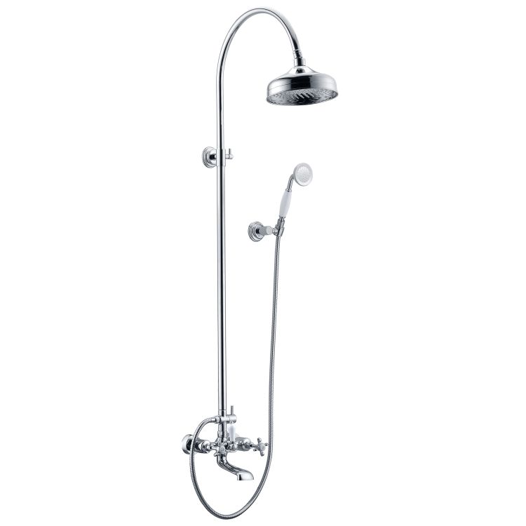 CUTHNA stribro система душевая (двухвентильный смеситель для ванны, верхний и ручной душ), хром - 1
