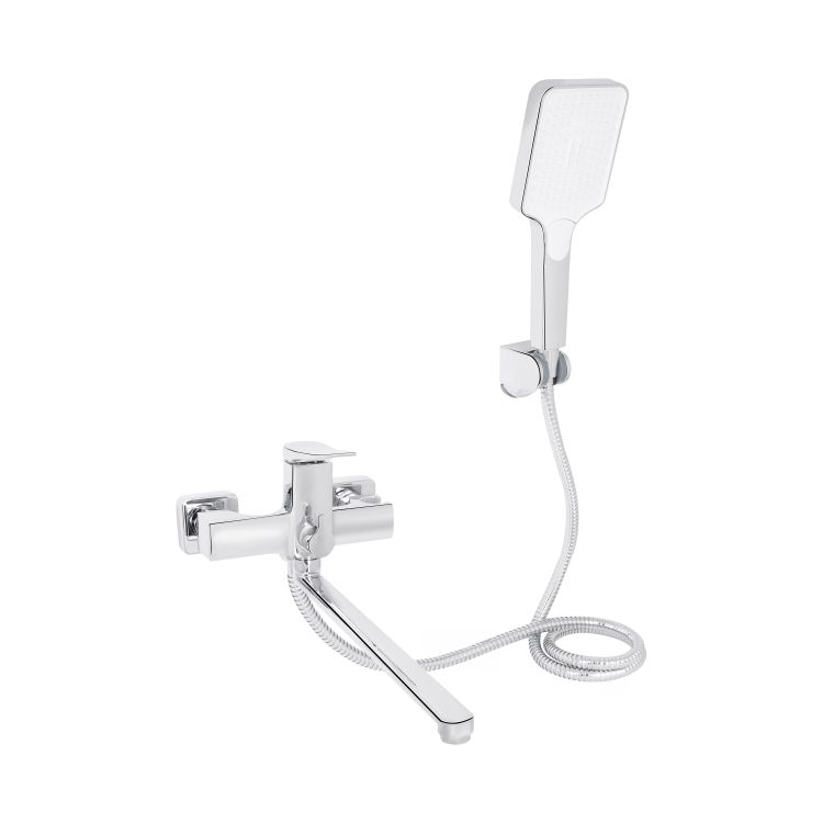 Змішувач для ванни Qtap Nando з довгим поворотним виливом та душовим гарнітуром QTNAN260CRM48652 Chrome - 1