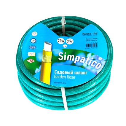 Шланг поливальний Presto-PS садовий Simpatico (синій) діаметр 3/4 дюйма, довжина 30 м (BLLS 3/4 30) - 1