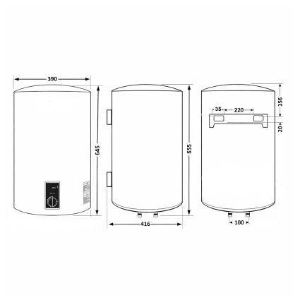 Водонагрівач електричний Thermo Alliance 50 л Grey, вертикальний, сухий ТЕН 2,0 кВт D50V20J2(D)KG - 2