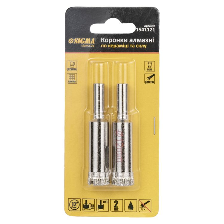 Коронки алмазні по кераміці та склу Ø12мм Sigma (1541121) - 6