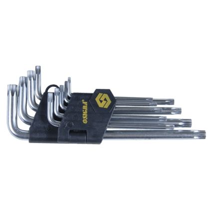 Ключі TORX 9шт T10-Т50мм CrV (довгі з отвором) Sigma (4022231) - 1