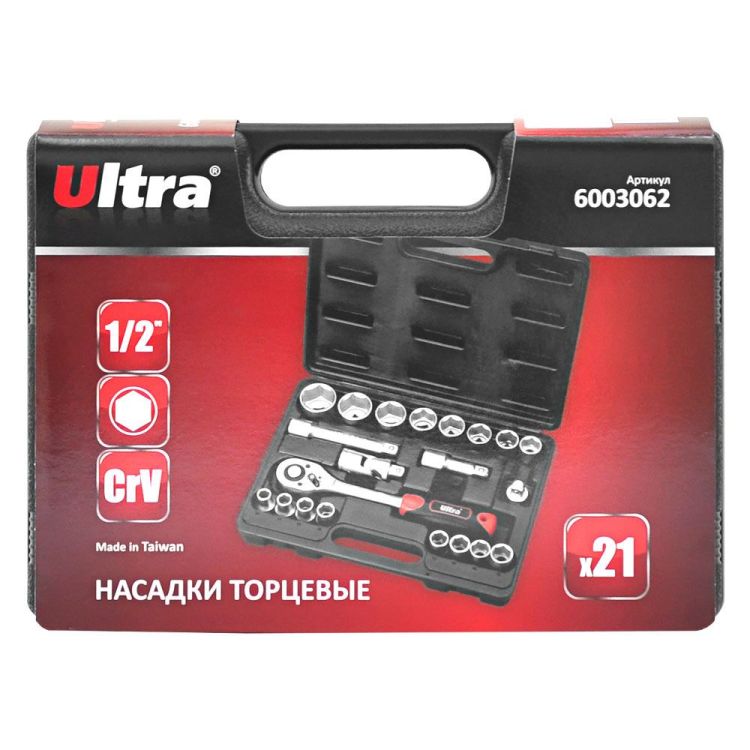 Набор насадок торцевых 1/2&amp;quot; 21шт CrV Taiwan ULTRA (6003062) - 7