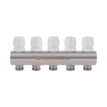 Колектор латунний з витратомірами та євроконусами Thermo Alliance Standart 1&amp;quot; на 5 виходів TAS235W5E - 4
