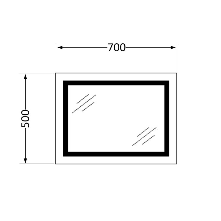Дзеркало Qtap Mideya (DC-F613) 700х500 з LED-підсвічуванням Touch, з антизапотіванням, димером, рег. яскравості QT2078NCF7050W - 2