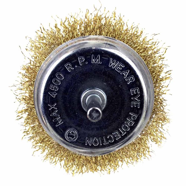 Щетка проволочная чашеобразная Ø75мм хвостовик Ø6мм (латунированная) Sigma (9015071) - 3