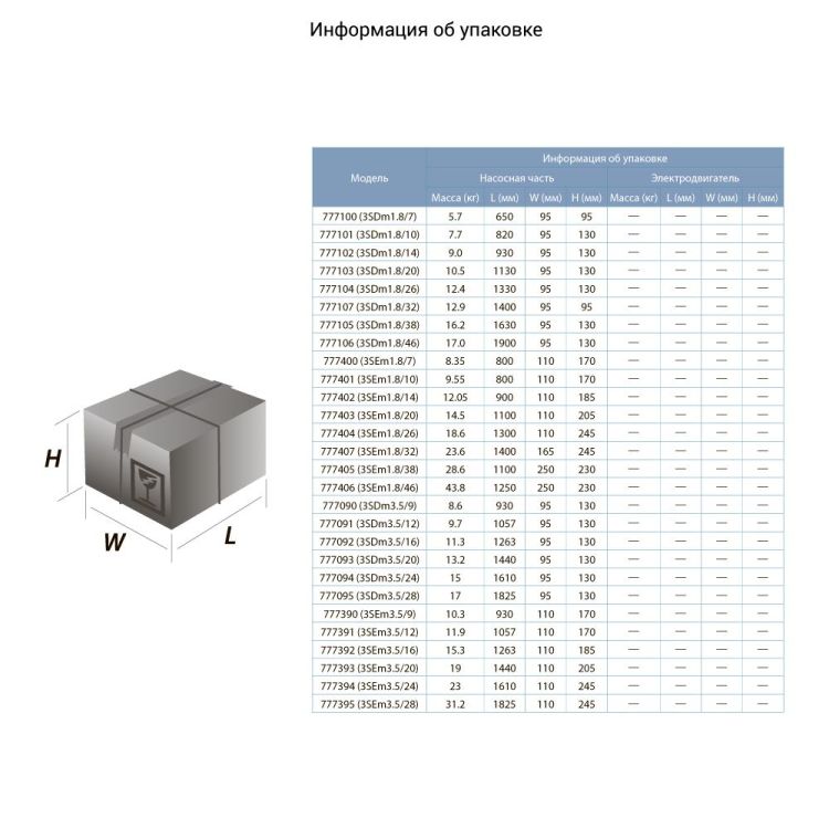 Насос центробежный скважинный 1.1кВт H 77(57)м Q 90(60)л/мин Ø80мм AQUATICA (DONGYIN) (777093) - 3