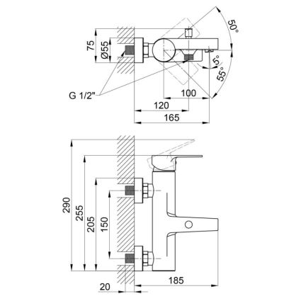 Смеситель для ванны Qtap Stenava 3045102DC - 2