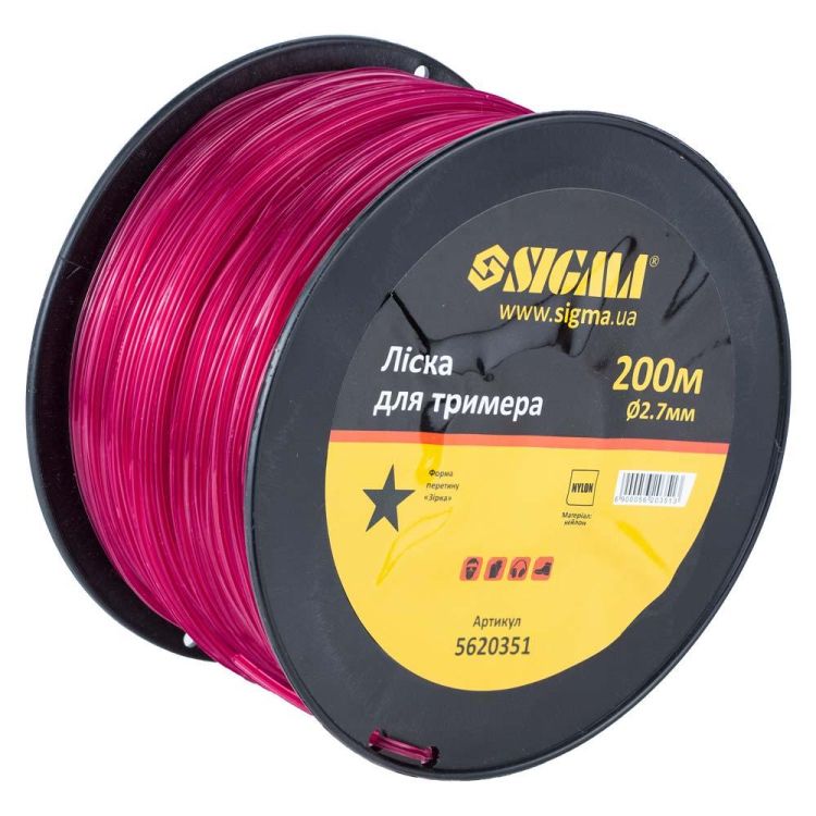 Леска для триммера звезда Ø2.7мм 200м катушка Sigma (5620351) - 2