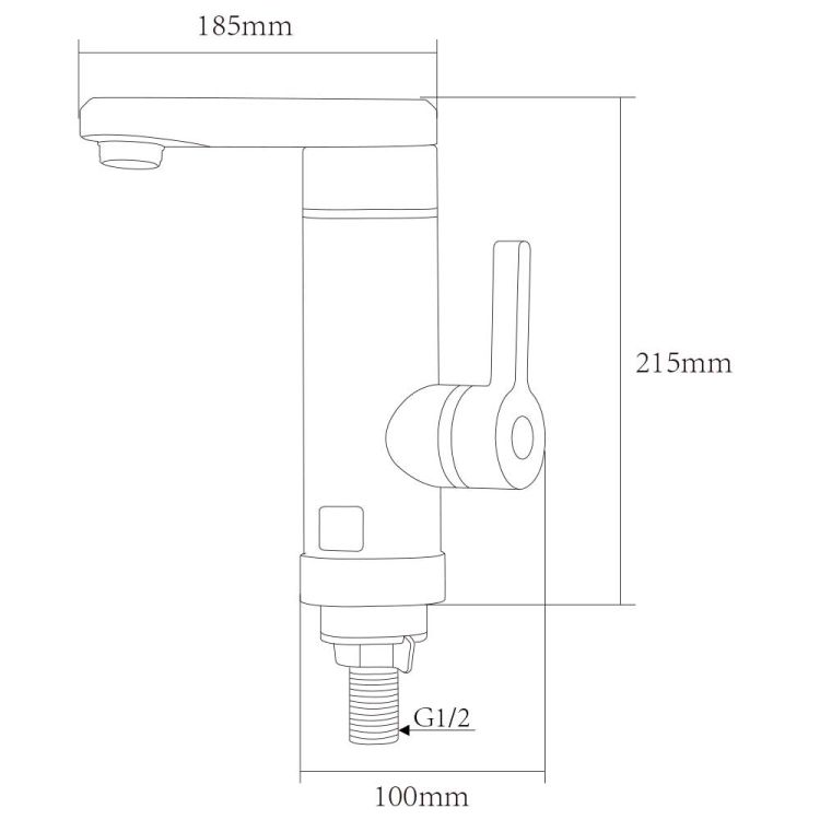 Кран-водонагреватель проточный HZ 3.0кВт 0,4-5бар для кухни гусак прямой на гайке (W) AQUATICA (HZ-6B243W) - 2