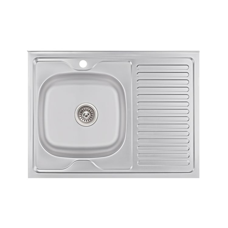 Кухонна мийка Brinex 6080-L 0,6 мм Satin (BRIN6080LSAT06) - 1