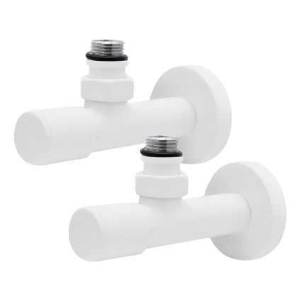 Комплект кранів Thermo Alliance Standart 1/2&amp;quot; З для рушникосушарки кутовий білий SF395W15W - 1