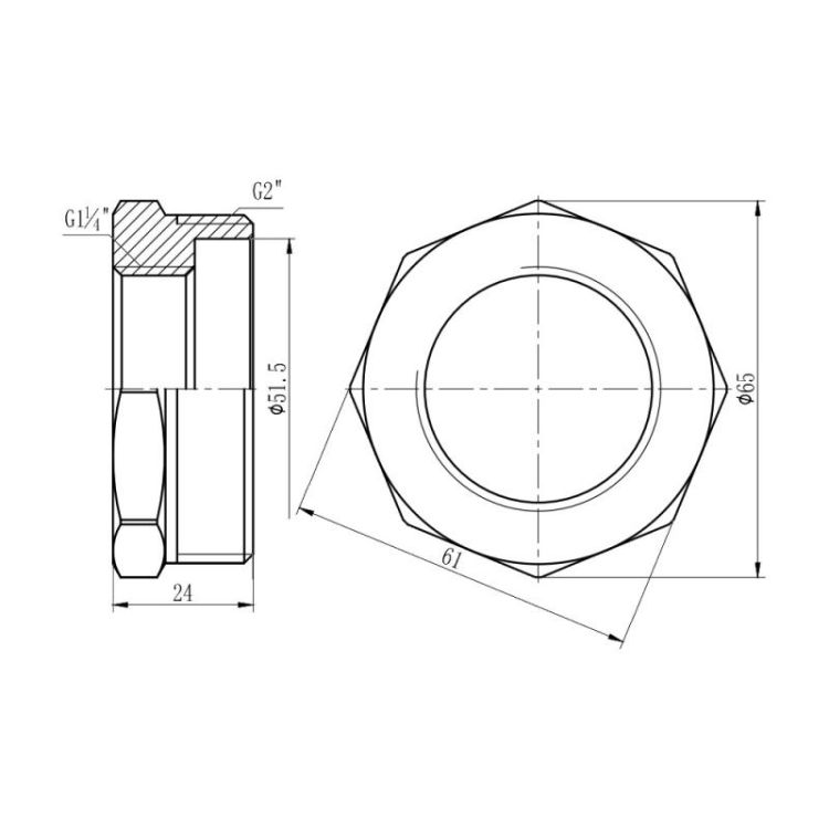 Футорка Forte 2Нх1 1/4В - 2