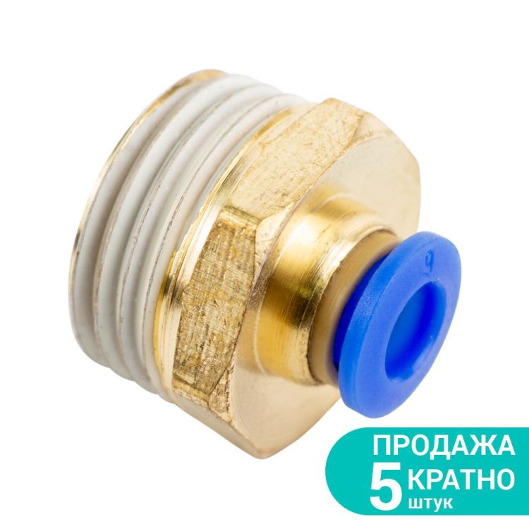 Штуцер цанговый (прямой) Ø6*6мм МТ 1/2&amp;quot; Sigma (7026871) - 1