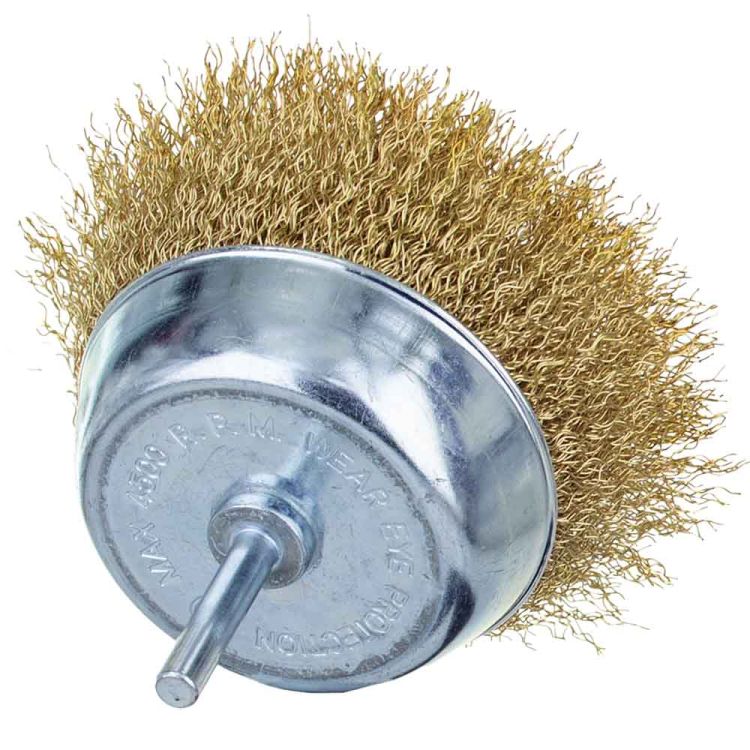 Щетка проволочная чашеобразная Ø100мм хвостовик Ø6мм (латунированная) Sigma (9015101) - 6