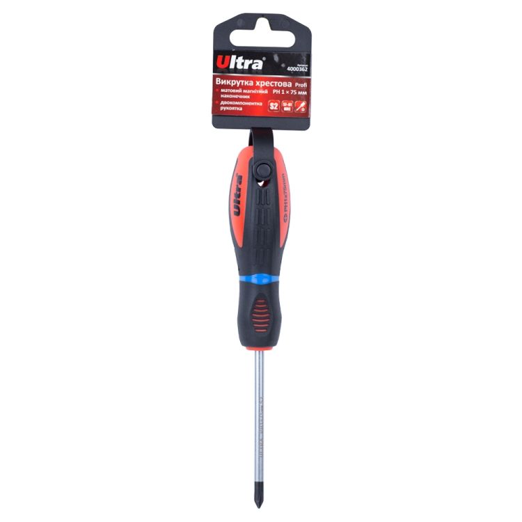 Викрутка хрестова РН 1×75мм S2 Profi ULTRA (4000362) - 4