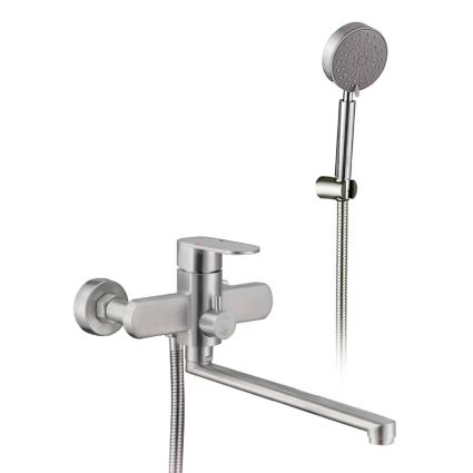 Lidz Luna 005 Змішувач для ванни (з душовим гарнітуром) (k35) Nickel - 1