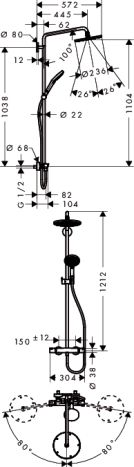 Raindance Select S 240 Showerpipe Душова система з Термостатом - 2